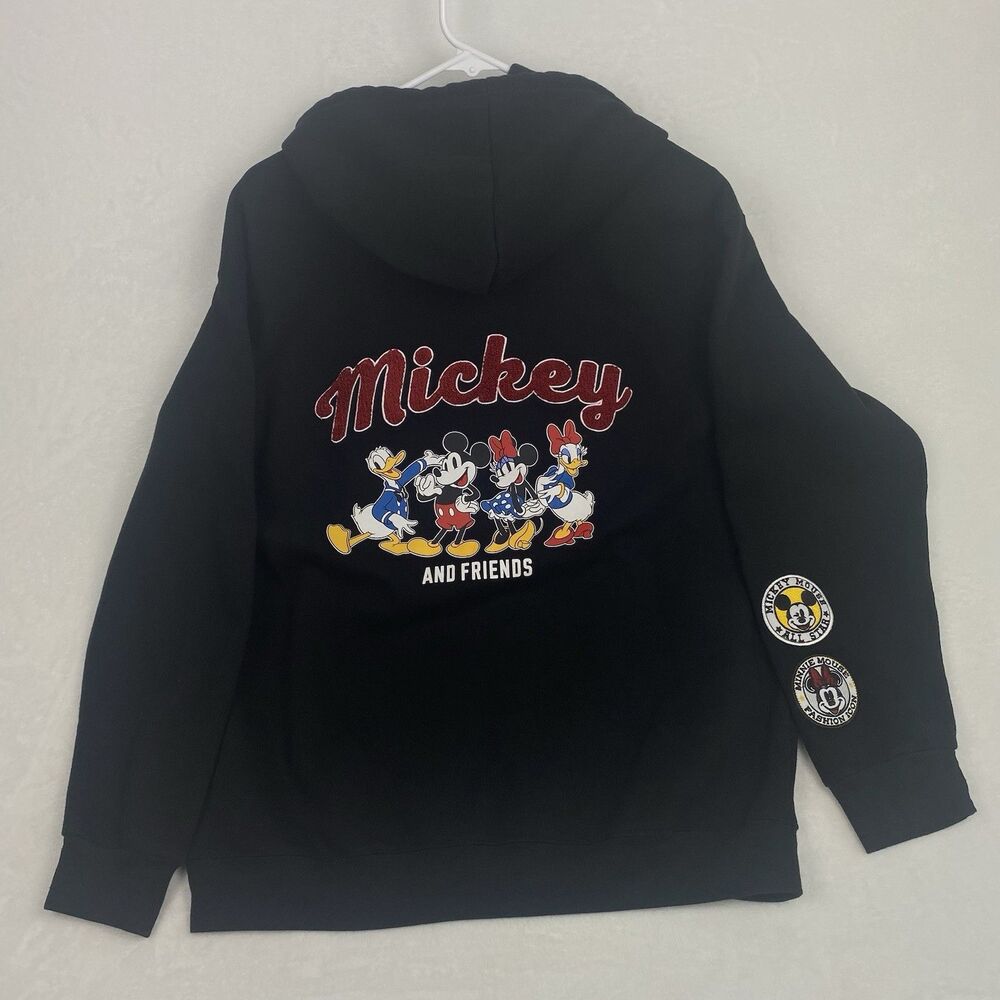 Mickey And Friends Graphic Sweater Adult Extra Large Black Hoodie Sweatshirt